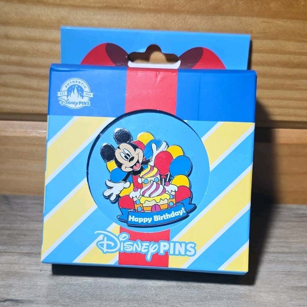Disney Mickey Mouse Happy Birthday Balloon Cake Single Pin - Disney Franchise